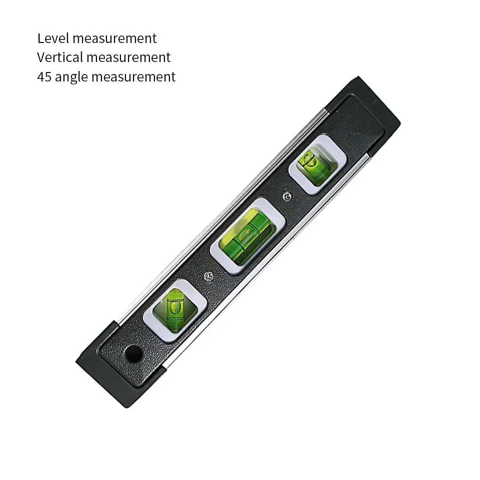 Высокая точность измерения уровня сильная Магнитная портативная линейка уровня воды алюминиевая пузырьковая линейка микро баланс измерительный инструмент - Цвет: 1pc