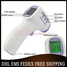 50 шт./лот Подсветка Многофункциональный цифровой Бесконтактный инфракрасный Лоб Еда Средства ухода за кожей термометр