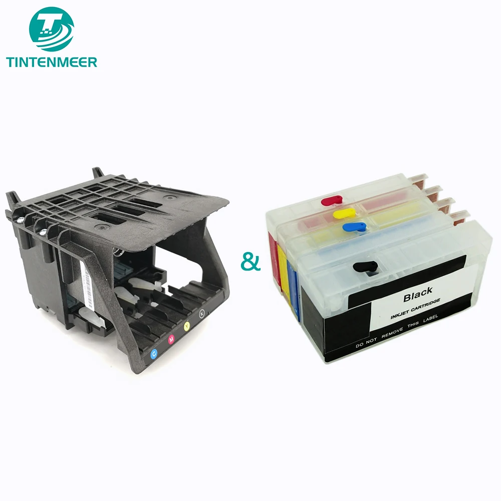 

TINTENMEER printhead for hp953 hp954 hp955 print head & cartridge set with arc chip for officejett pro 8740 8730 8725 printer