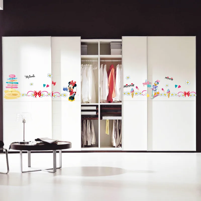 Cartoon Mickey Minnie PVC Wall Stickers For Nursery Kids Room Window Wardrobe Kitchen Decor Children Mural Wall Decal Art Poster Cartoon Mickey Minnie PVC Wall Stickers For Nursery Kids Room Window Wardrobe Kitchen Decor Children Mural Wall Decal Art Poster