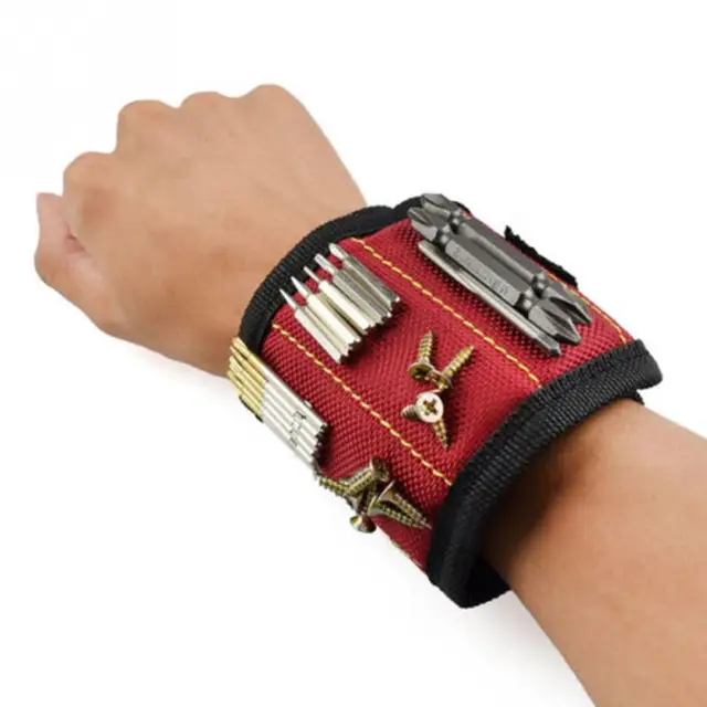 2018 New Polyester Magnetic Wristband Portable Tool Bag Electrician Waist Tool Belt Screws Nails Drill Bits Holder Repair Tools