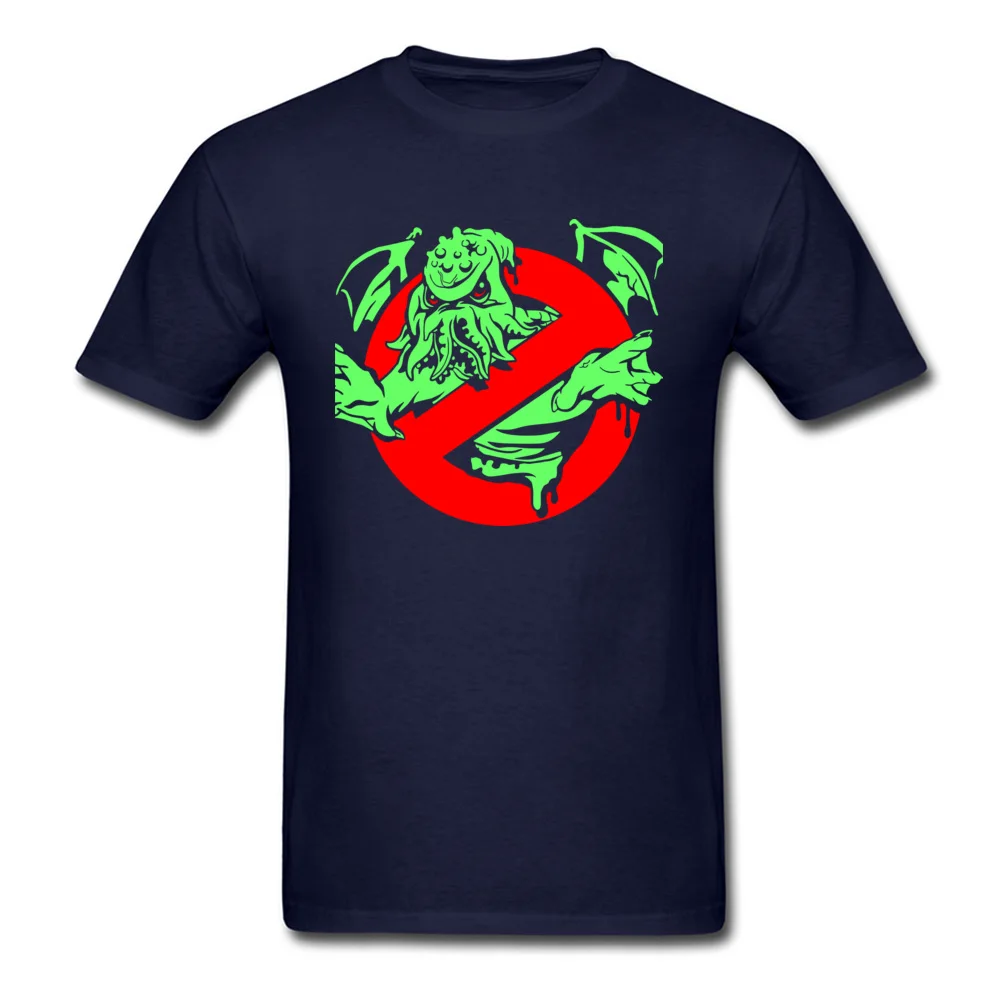 Cthulu Busters Cotton Simple Style Tops Tees 2018 Fashion Short Sleeve Student T-Shirt Casual ostern Day T Shirts Crewneck Cthulu Busters navy