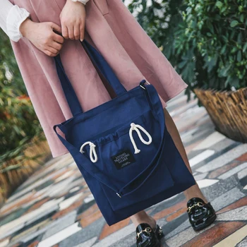 

2019 Women Student Canvas Shoulder Bags Environmental Shopping Bag Large Capacity Tote Package Casual Handbag for Women Purse