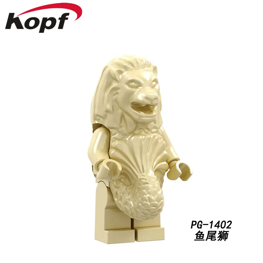 

Single sale Singapore Landmark Merlion Alien vs. Building Blocks Bricks Gift Toys For Children PG1402