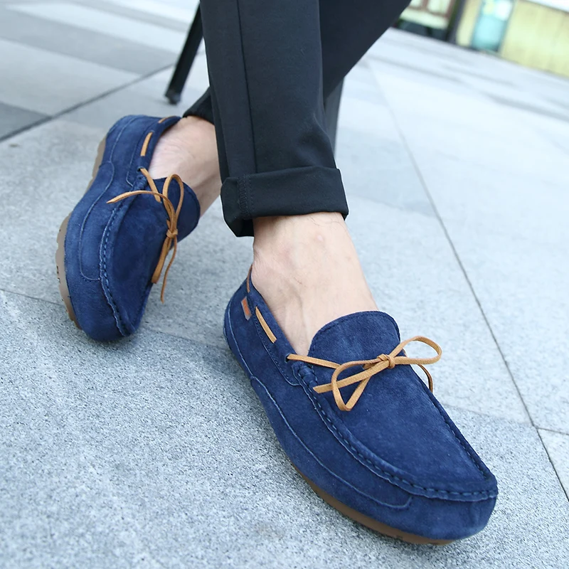 navy blue moccasins mens