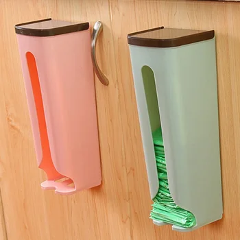 

Hot Sale Organizer Garbage Storage Box Grocery Bag Holders Plastic Kitchen Wall Mount Hanging Style Storage Dispensing Bags