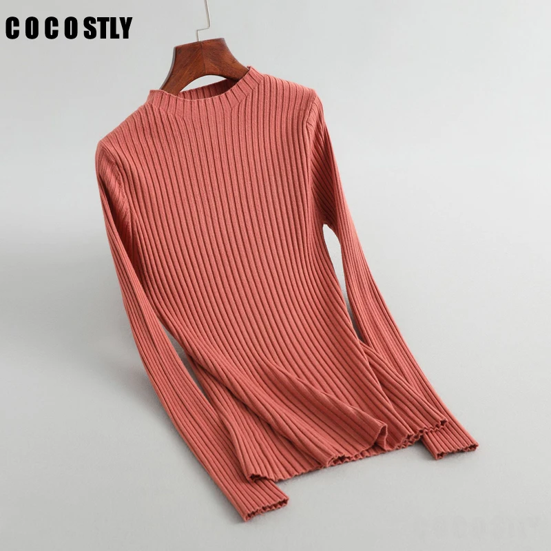 

Autumn winter women sweaters and pullovers korean style long sleeve casual crop sweater slim solid knitted jumpers sweter mujer