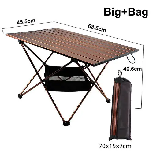 Раскладной стол для пикника, алюминиевый складной стол Сверхлегкий стол для пикника с сумкой для переноски складной стол для пикника, приготовления пищи, кемпинга - Цвет: A12