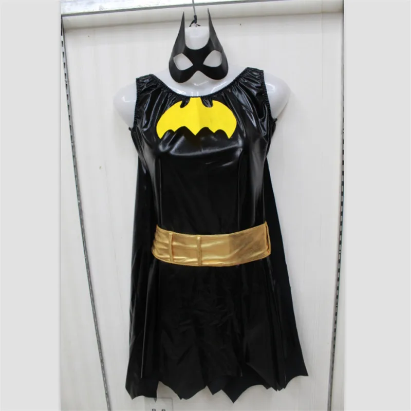 Высокое качество черный костюм Бэтмена для взрослых batgirl сексуальный супергерой косплей маска накидка чудо-женщина костюмы Хэллоуин для женщин - Цвет: Коричневый