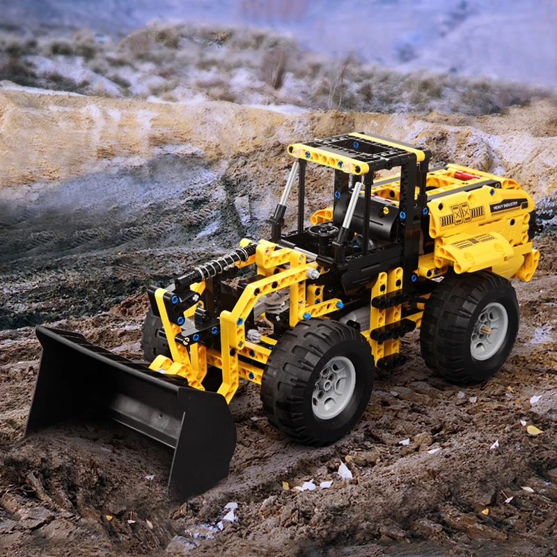 

New City RC Engineering Tracked Bulldozer Excavator Motor Power Technic Building Blocks Model Set Educational DIY Toys Boy Gift