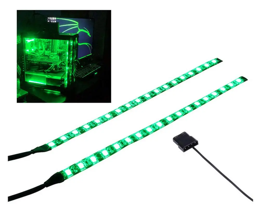 WHITE PC MODDING MOBO BACKLIGHT CASE LIGHT LED STRIP MOLEX SINGLE 30CM STRIP