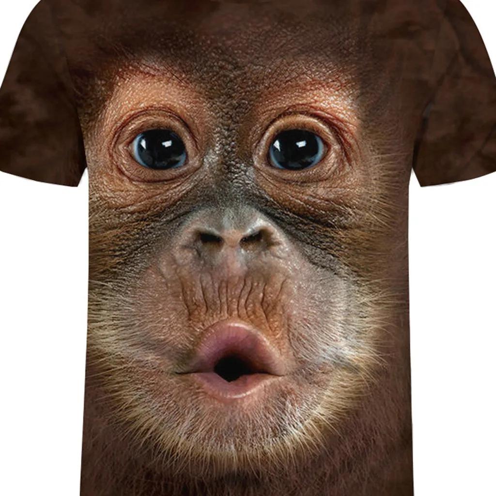 Мужские футболки, 3D принт с животными, футболка с изображением обезьяны, короткий рукав, Забавный дизайн, повседневные футболки, мужские футболки на Хэллоуин, топы, футболки