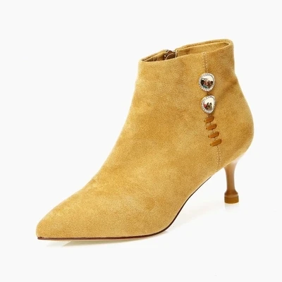 

British wind Martin boots women's boots 2018 autumn new short boots stiletto pointed high heels winter women's shoes