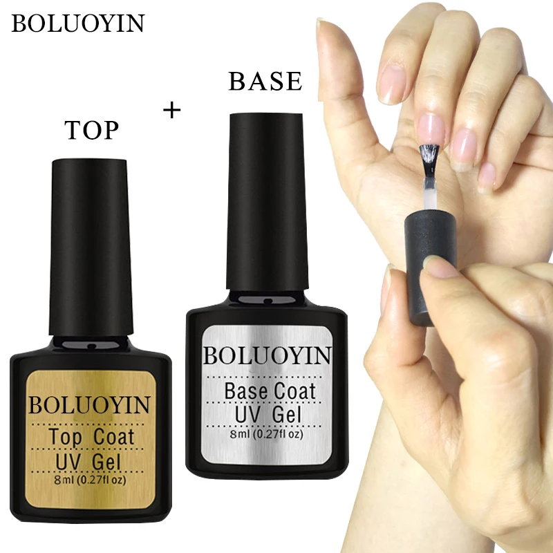 

BOLUOYIN Best Selling 2018 Products Primer Gel Varnish Soak Off UV LED Gel Nail Polish Base Coat No Wipe Top Color Gel Polish