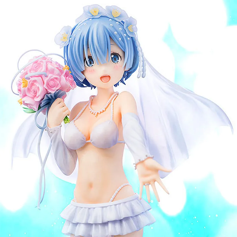 

J Ghee Anime 23CM Re:Zero Starting Life in Another World Rem Marry Weding ver. PVC Decoration Action Figure Brinquedos