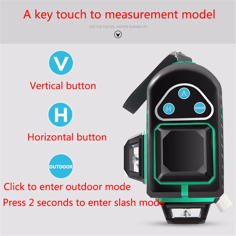 3D горизонтальный лазерный уровень, зеленый лазерный уровень, самонивелирующийся 360, горизонтальный и вертикальный крест, мощный зеленый лазерный луч, линия