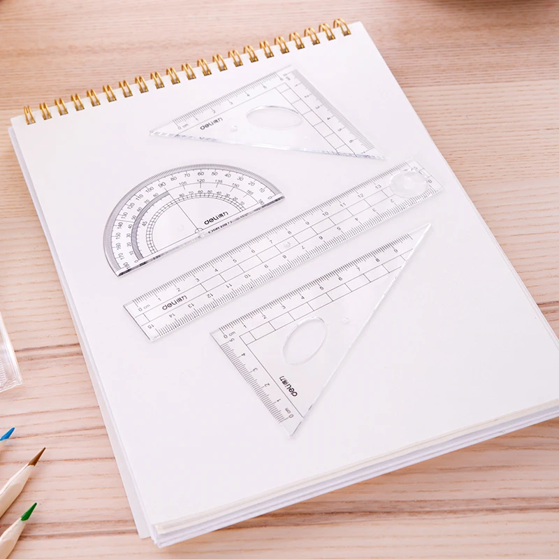 Deli Plastic Rulers Math Sets Multi functional Drafting Ruler for Math