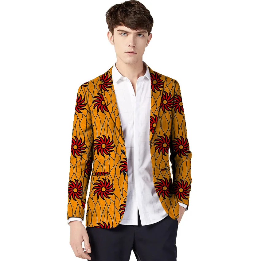 African clothing men's print blazers Ankara patterns slim fit suit jacket male blazers casual men outer wear Plus Size African clothing men's print blazers Ankara patterns slim fit suit jacket male blazers casual men outer wear Plus Size