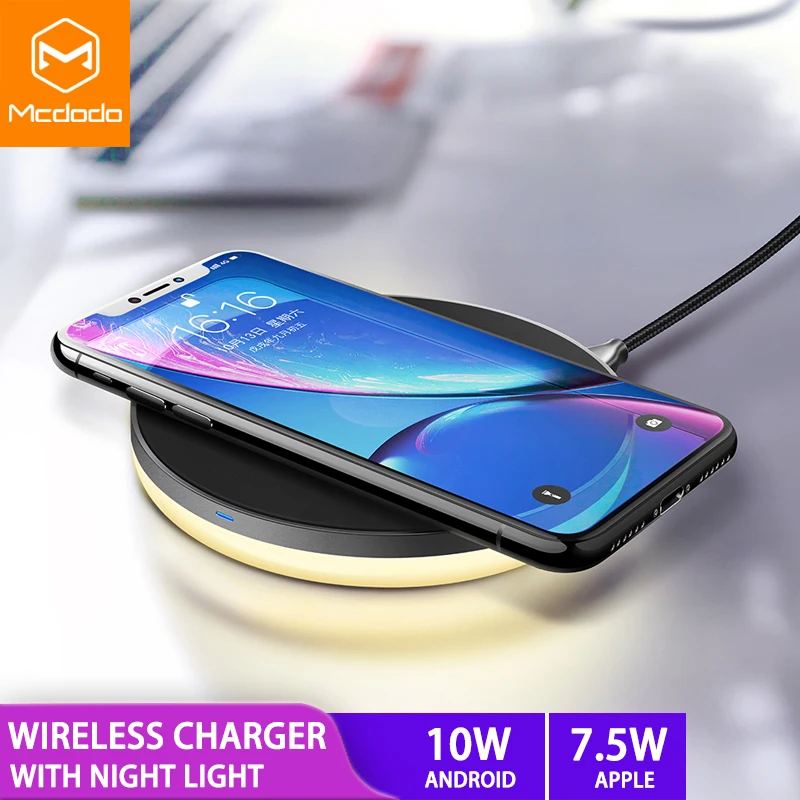 

Mcdodo 10W Qi Wireless Charger Light For Samsung S9 S8+ Huawei Mate 20 Pro Fast Charging Wireless Pad For iPhone X Xr Xs Max 8