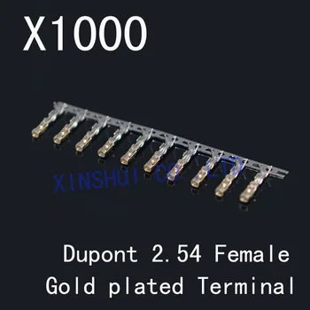 

1000pcs 2.54mm Dupont Jumper Wire Cable Housing Female Pin Connector Terminal gold plated