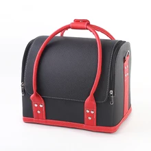 Professional Cosmetic Bag Organizer High Grade PU Leather Make Up Bag Suitcase Large Capacity Makeup Case Travel Storage Box