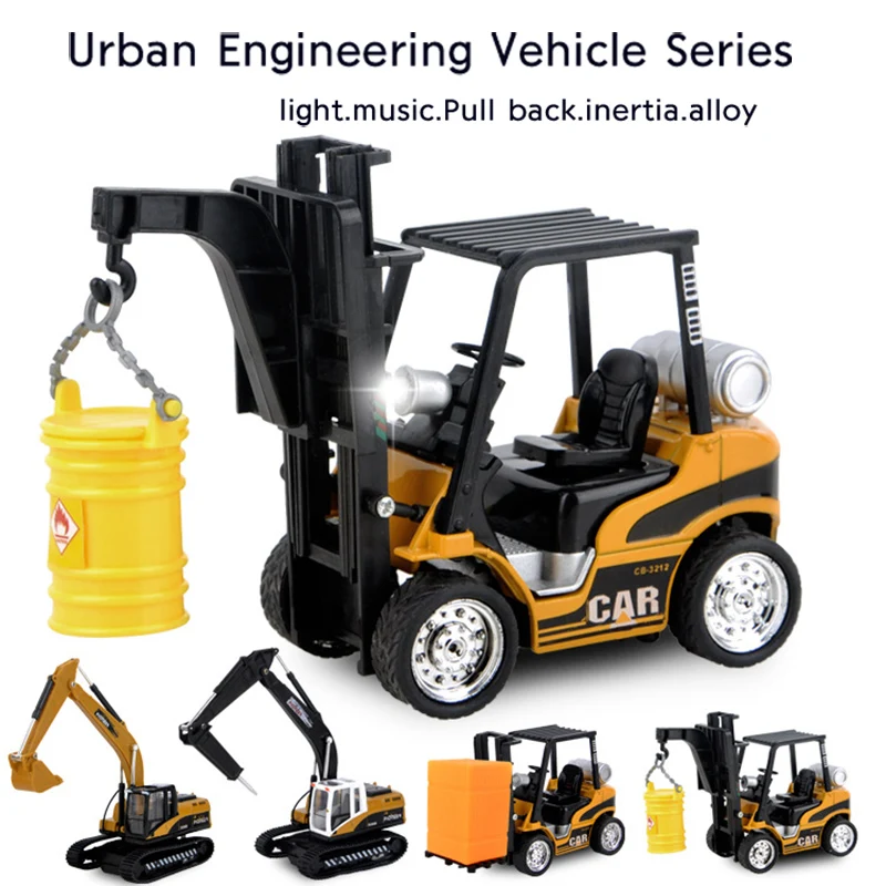 

high simulation alloy engineering vehicle model alloy excavator toys,pulverizer crane forklift toy vehicles