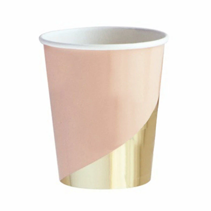 8/20Pcs European style party gold stamping plate birthday party disposable Marble Texture  tableware Plates Set