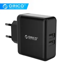ORICO Универсальный 2 порта USB зарядное устройство Портативный настенный адаптер 5V2. 4A 15 Вт мобильный телефон Смарт зарядное устройство для iPhone x 7 8 Планшетные ноутбуки