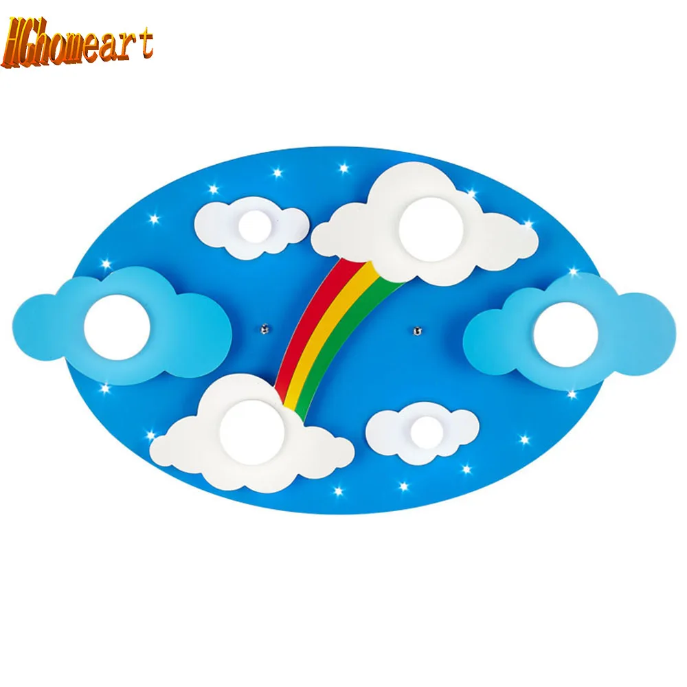 

Hghomeart Surface mounted Children Ceiling lamps Kids Bedroom Cartoon Rainbow decoration Chandelier Light Source