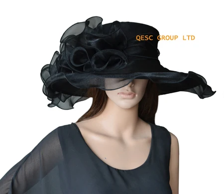 Новая Черная Хрустальная органза шляпа шляпка для церкви, Кентукки Дерби шляпа, Свадебная шляпка