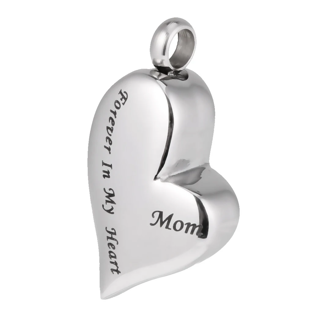 Mom Forever In My Heart Cremation Urn Pendant Jewelry Ball Bead Chain Necklace Mother\`s Day Gift