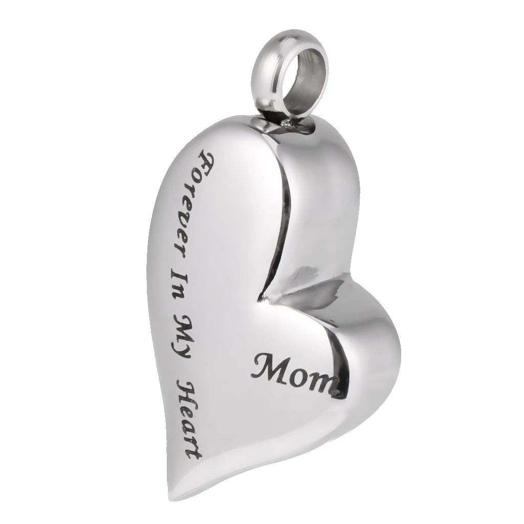 Mom Forever In My Heart Cremation Urn Pendant Jewelry Ball Bead Chain Necklace Mother's Day Gift