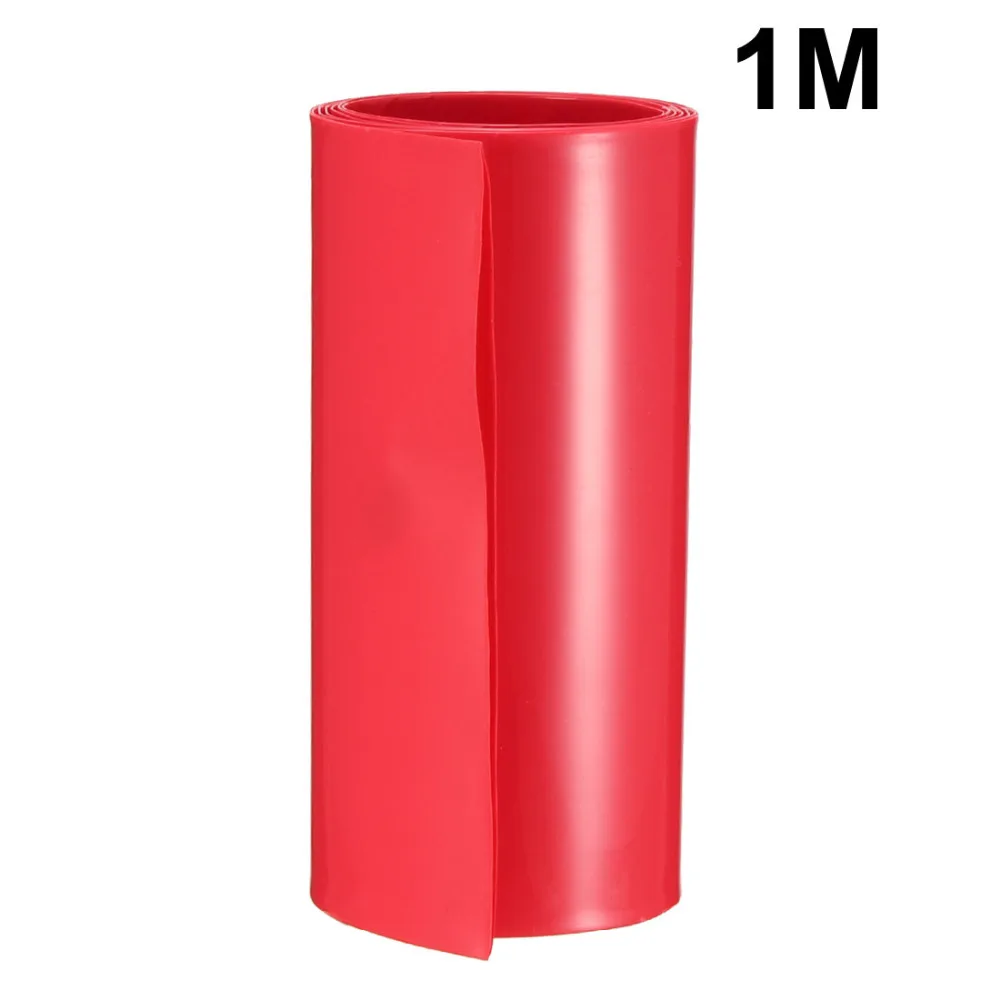 Uxcell ПВХ 105 мм плоская ширина 1 метр Длина термоусадочная трубка для 18650 источников питания черный/рис белый/зеленый/прозрачный/красный
