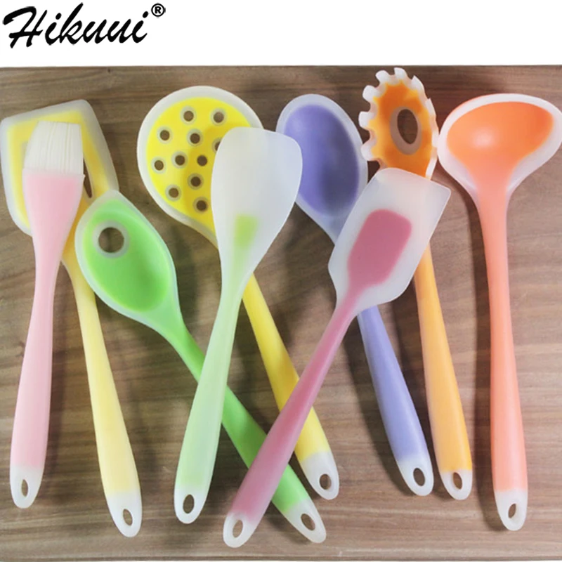 

1pc Non-Stick Silicone Nylon Cooking Tools kitchen Spoons Spatula Shovel Brush Colorful Rainbow Kitchenware Kitchen Utensils