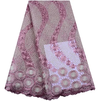 

African Mesh Lace Fabric 2019 High Quality Lace Embroidered Nigerian French Guipure Tulle Laces Fabric For Women Dress Y1476