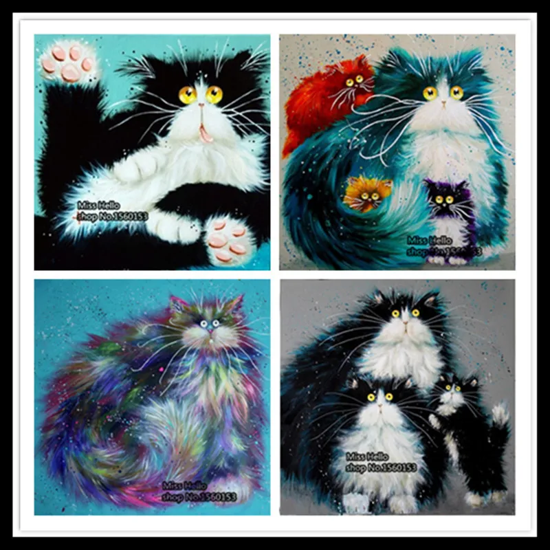 

2015 Needlework Square Embroidery Diy Diamond Painting for Cat 30*30cm Drill Rhinestone Full Pasted Pattern Decoration Paintings
