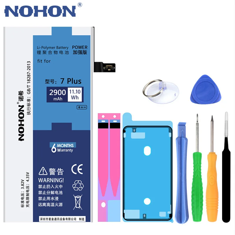 

NOHON For Apple iPhone 7 8 6 6S Plus 7Plus 8Plus 6Plus 6SPlus Replacement Battery High Capacity Lithium Polymer Bateria +Tools