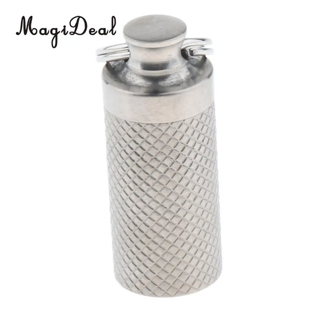 Portable Waterproof Titanium Pill Box Case, Mini Capsule Container Keychain for Camping, Hiking, Travel, Backpacking, Climbing