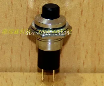 

[SA]Taiwan M10 circular openings metal edge black button switch with lock button normally open switch PB605 A--50pcs/lot