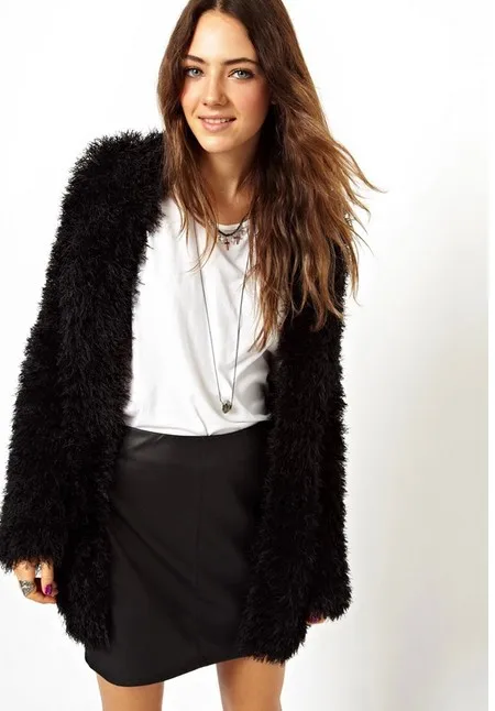 Américaines Veste Élégant Printemps Mince Et Xs Longues Vestes Femmes Dames Mode 2018 Manches Black Manteaux blue Doux xxl Peluche En Européennes qa1SwOf