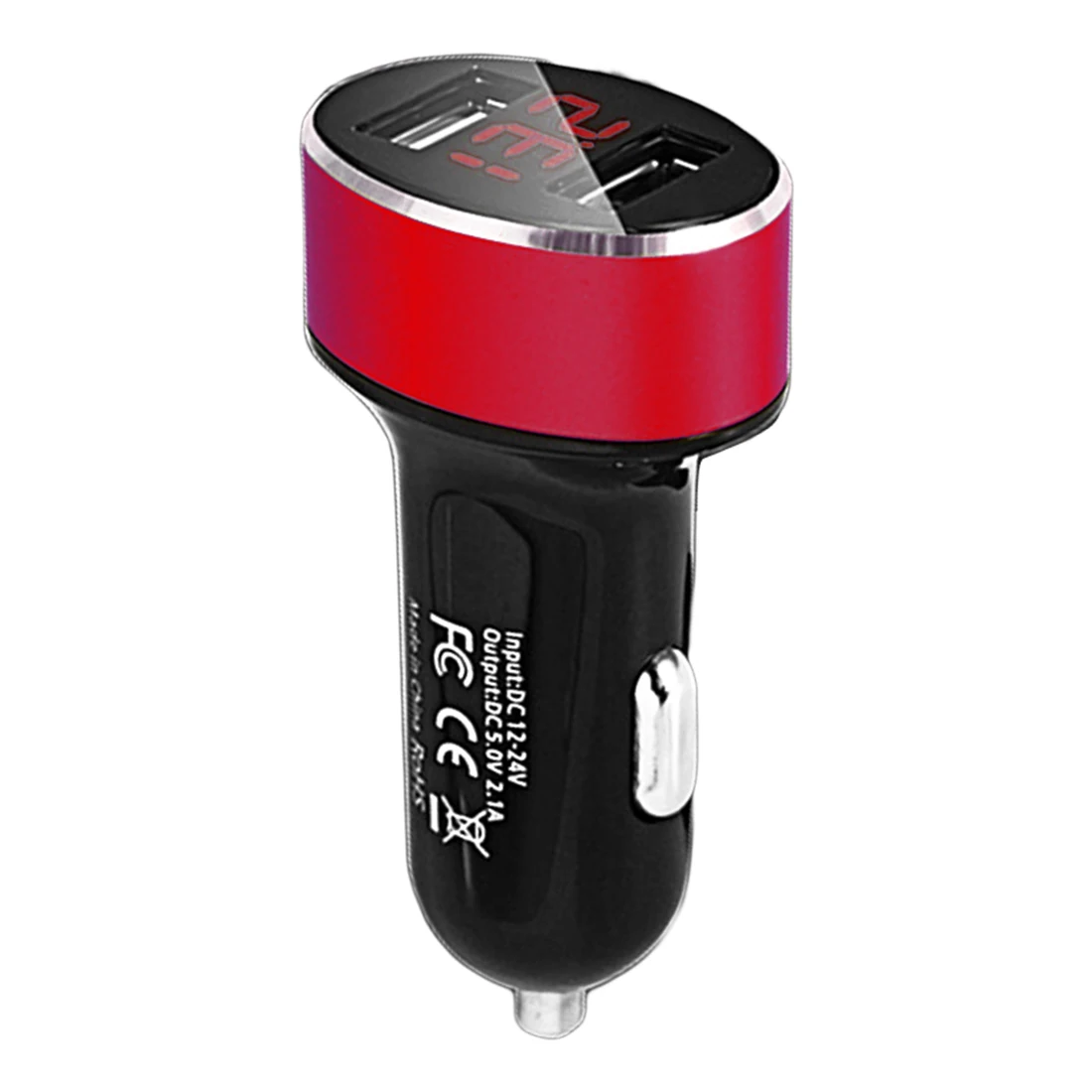 Dewtreetali Dual Usb Автомобильное зарядное устройство 3.1A автомобильный прикуриватель Универсальное USB Автомобильное зарядное устройство с дисплеем напряжения автомобиля для iphone6 7 Sum - Название цвета: Красный
