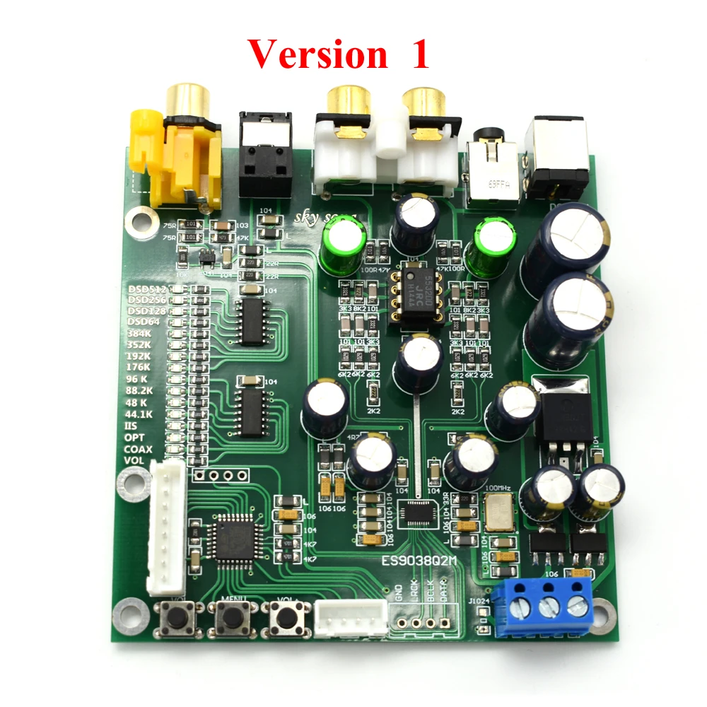 ES9038 OLED Q2M DAC DSD декодер поддержка IIS коаксиальный оптоволоконный вход 384KHz DOP D5