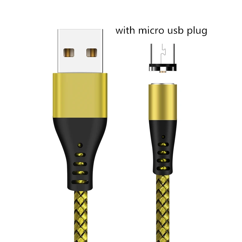 SUNPHG Магнитный Micro usb type-C кабель Магнитный зарядный провод 1 м кабель для зарядного устройства для iPhone xs max type-C кабели для Xiaomi samsung - Цвет: gold android plug