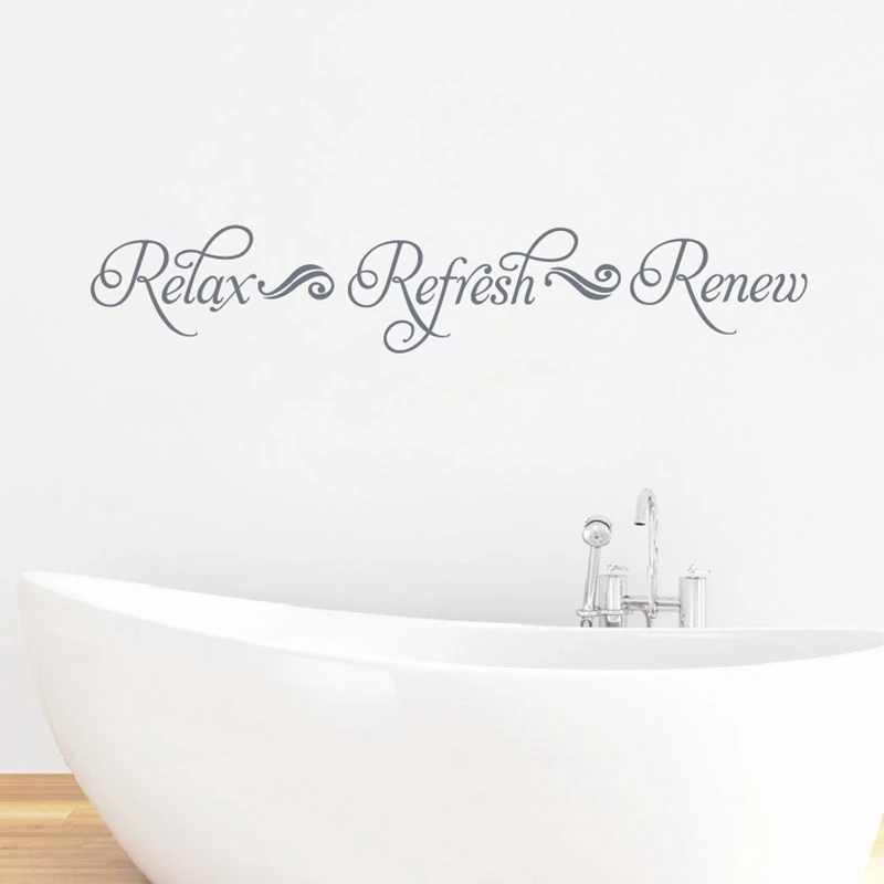 Home & Living Bathroom Home Decor Relax Refresh Renew Wall Decal