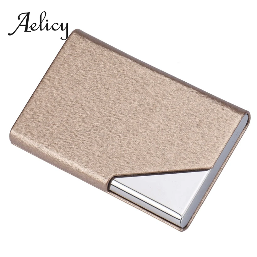 

Aelicy Women Men's Fashion Stainless Steel Card Package Box Mini Card Wallet Waterproof Business ID Name Credit Card Holder Case