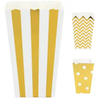 

60PCS Striped Style Paper Popcorn Bags Candy Treat Boxes For Birthday Children Movie Party