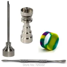 Водопровод 10 мм 14 мм 18 мм Domeless gr2 Титан ногтей Dabber силиконовые jar carb Кепки Бонг набор инструментов
