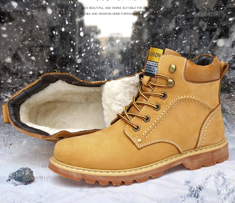 Мужские ботинки из натуральной кожи, осенне-зимние ботинки, высокие Модные Винтажные ботинки, зимние ботинки, уличная Рабочая обувь