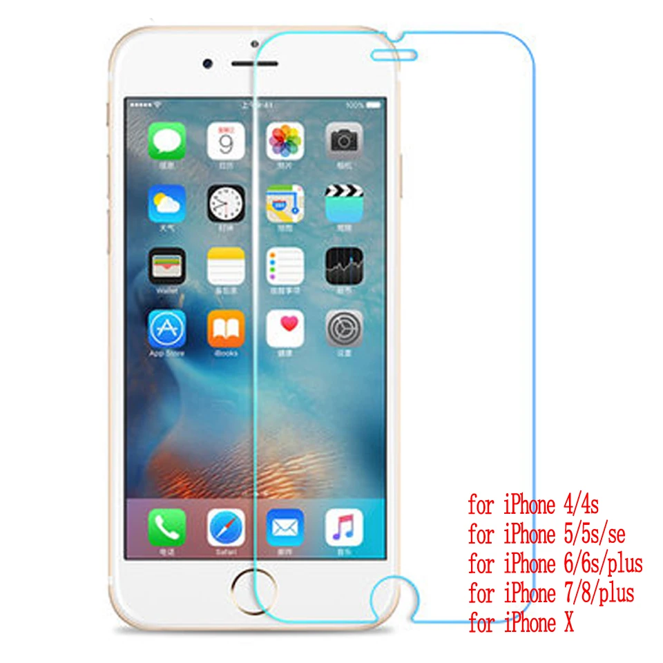 Wangcangli закаленное стекло для iphone 7 2.5d 4S 5s SE 6 8 plus x Защита экрана не полный охват