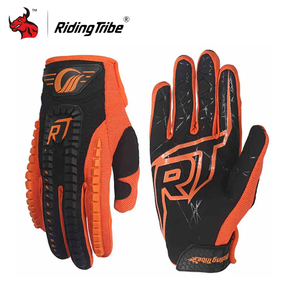

RidingTribe Motorcycle Gloves Moto Off Road Sport Motocross Glove Blue Full Finger Riding Gloves With Touch Screen Moto Gloves